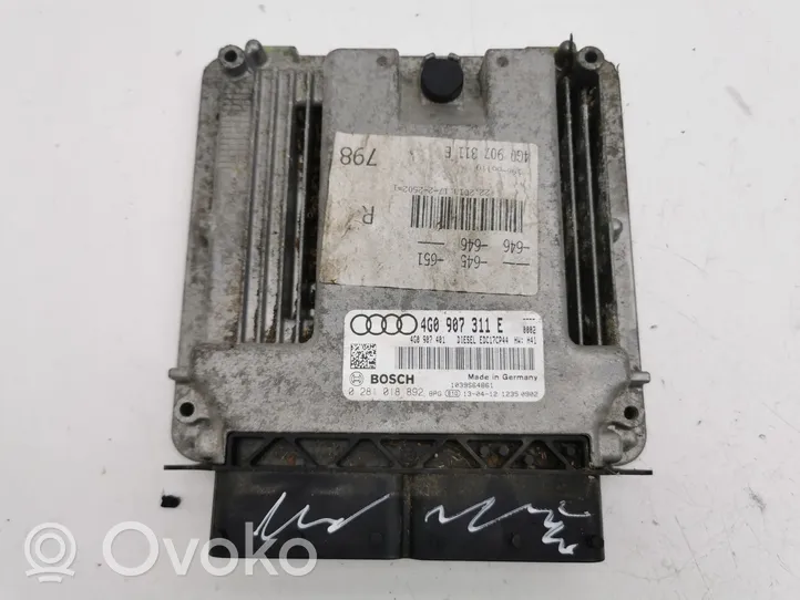 Audi A7 S7 4G Calculateur moteur ECU 4G0907311E