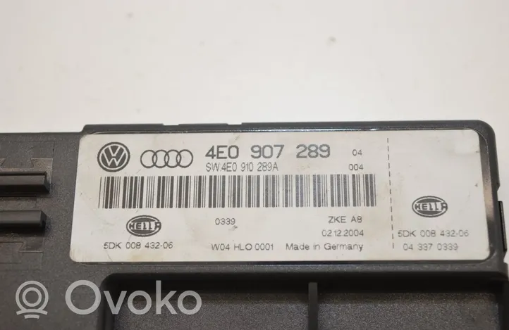 Audi A8 S8 D3 4E Modulo di controllo del corpo centrale 5DK008432-06