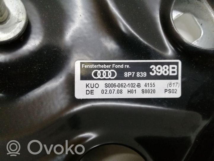 Audi A3 S3 8P Takaikkunan nostomekanismi ilman moottoria 8P7839398B