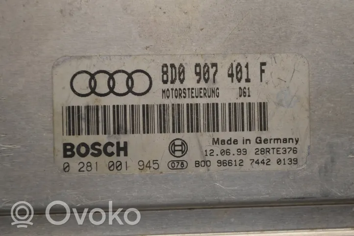 Audi A4 S4 B5 8D Centralina/modulo del motore 8D0907401F