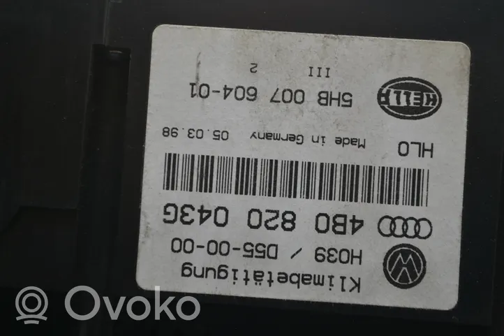 Audi A6 S6 C5 4B Ilmastoinnin ohjainlaite 4B0820043G