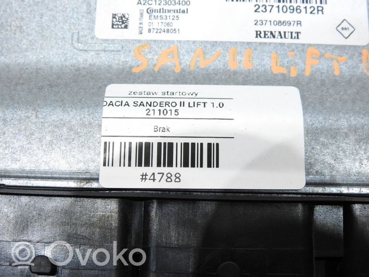 Dacia Sandero Moottorinohjausyksikön sarja ja lukkosarja 237109612R