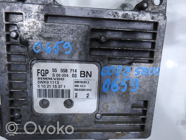 Opel Vectra C Kit centralina motore ECU e serratura 