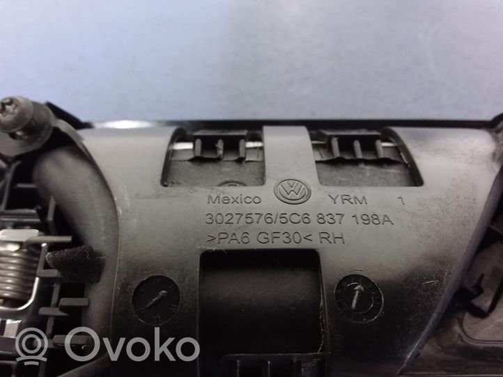 Volkswagen Jetta VI Priekinė atidarymo rankenėlė vidinė 5C6837198A