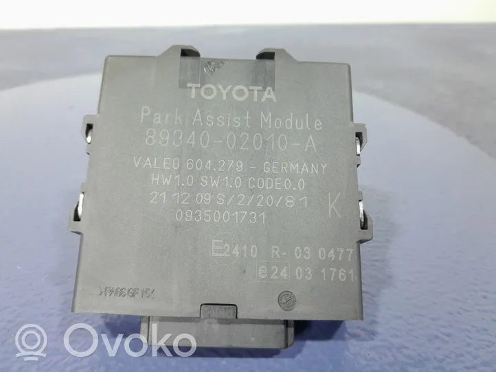 Toyota Auris 150 Sterownik / Moduł parkowania PDC 89340-02010-A