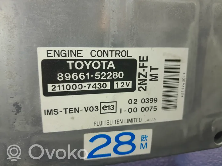 Toyota Yaris Verso Centralina/modulo motore ECU 89661-52280