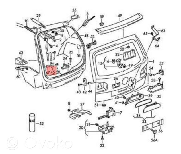 Volkswagen Touareg I Tailgate/trunk/boot lid buffer 7L6827683D