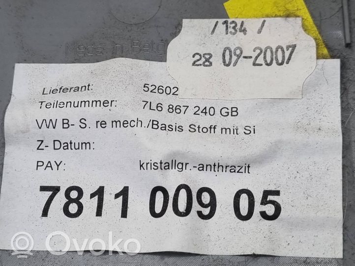 Volkswagen Touareg I (B) Revêtement de pilier (haut) 7L6867240