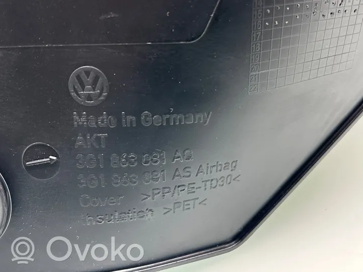 Volkswagen PASSAT B8 Panelės apdailos skydas (apatinis) 3G1863081AQ