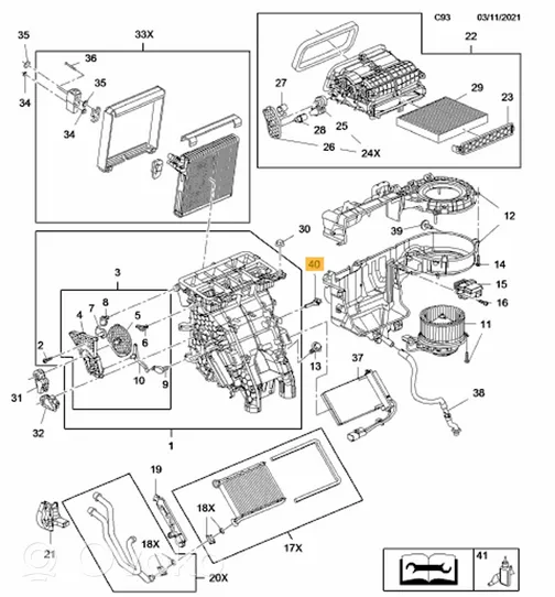 Opel Meriva B Czujnik temperatury wewnętrznej 13386287