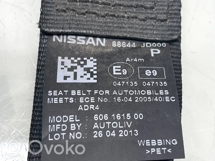 Nissan Qashqai Takaistuimen turvavyö 88844JD000