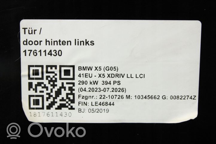 BMW X5 G05 Drzwi tylne 