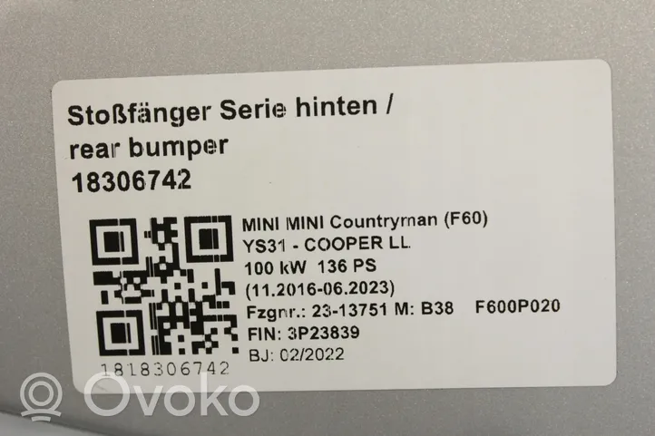 Mini Cooper Countryman F60 Pare-chocs 9880360