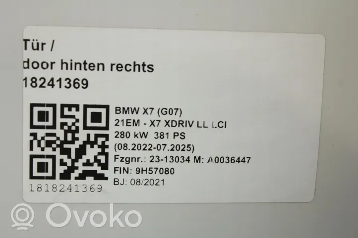 BMW X7 G07 Porte arrière 7931202