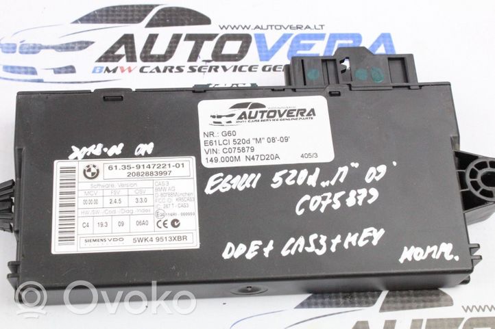 BMW 5 E60 E61 Komputer / Sterownik ECU i komplet kluczy 7812500