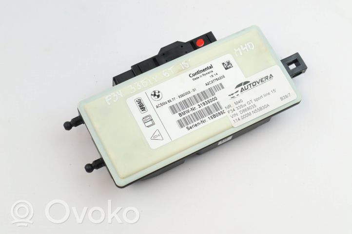 BMW 3 GT F34 Airbag control unit/module 9350003