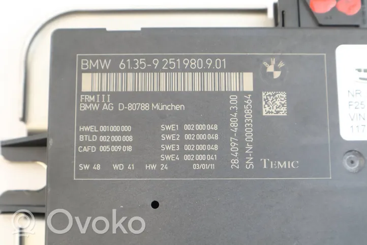 BMW X3 F25 Modulo luce LCM 9251980