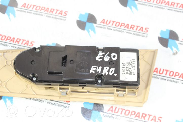 BMW 5 E60 E61 Interruttore di controllo dell’alzacristalli elettrico 6939091