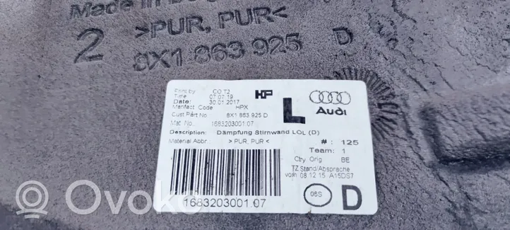 Audi A1 Isolamento acustico sotto il pannello 8X1863925D