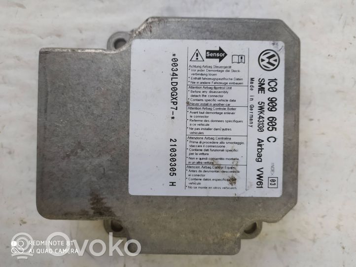 Volkswagen PASSAT B5.5 Module de contrôle airbag 1C0909605C