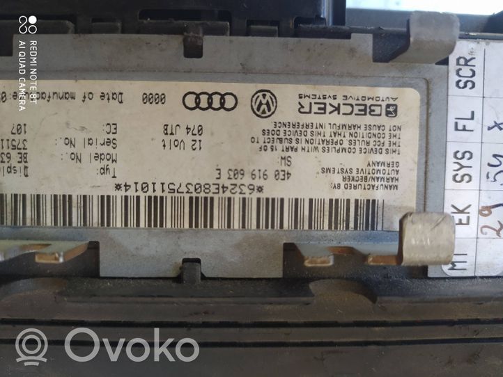 Audi A8 S8 D3 4E Monitori/näyttö/pieni näyttö 4E0919603E