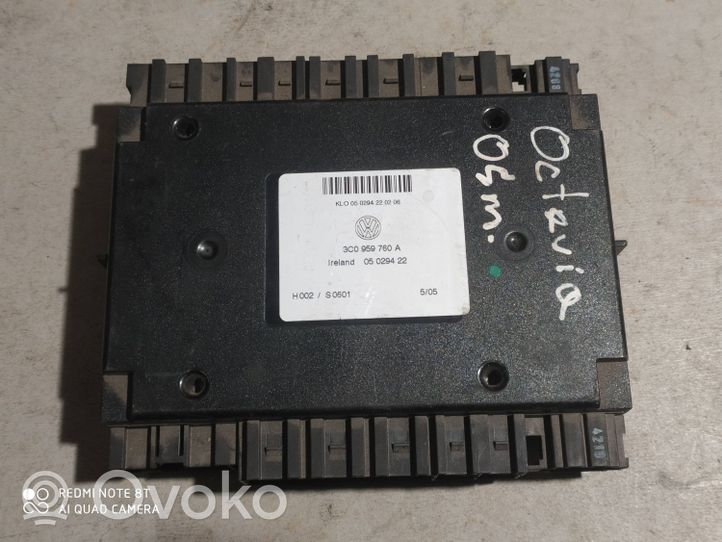 Skoda Octavia Mk2 (1Z) Modulo di controllo sedile 3C0959760A