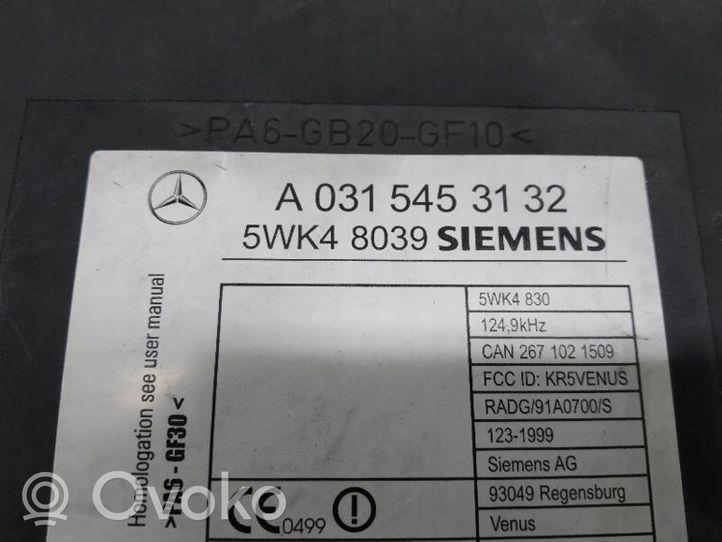 Mercedes-Benz S W220 Altre centraline/moduli A0315453132