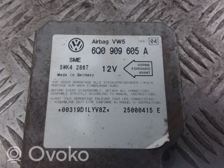 Seat Toledo II (1M) Sterownik / Moduł Airbag 6Q0909605A