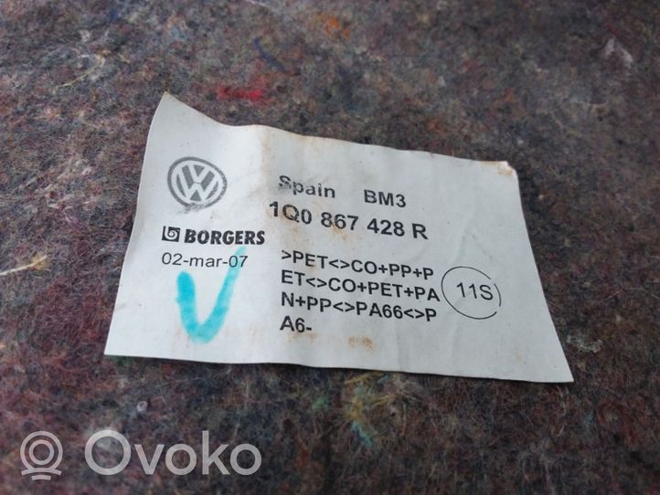 Volkswagen Eos Trunk/boot side trim panel 1Q0867428R