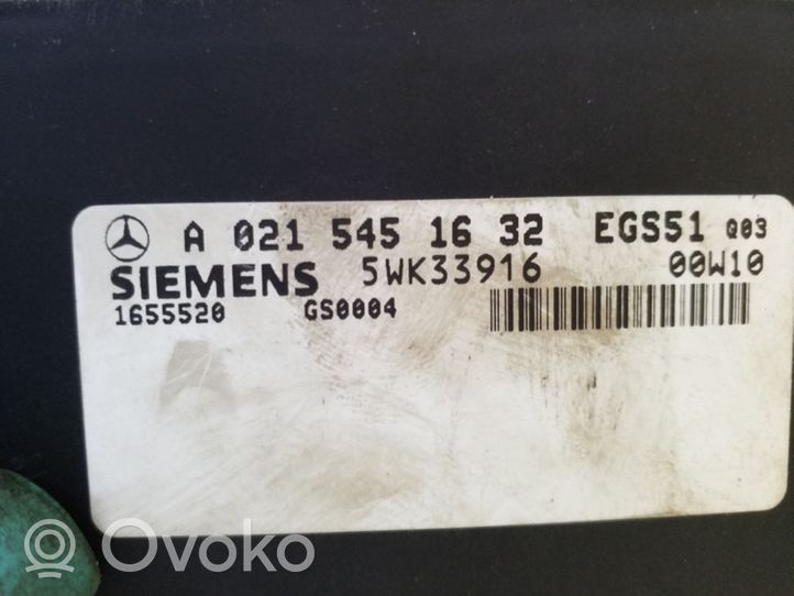 Mercedes-Benz C W202 Vaihdelaatikon ohjainlaite/moduuli A0215451632