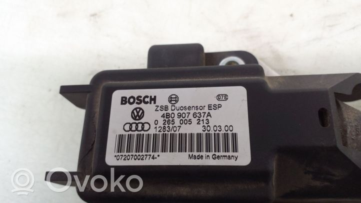 Volkswagen PASSAT B5 ESP (elektroniskās stabilitātes programmas) sensors (paātrinājuma sensors) 4B0907637A