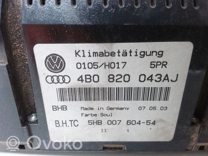 Audi A6 Allroad C5 Unité de contrôle climatique 4B0820043AJ