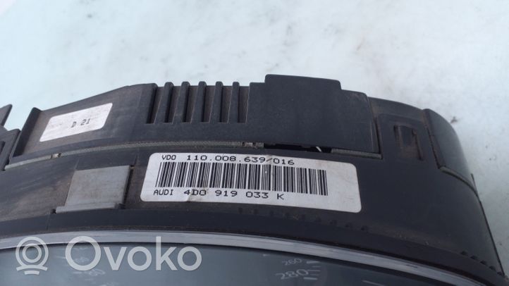 Audi A8 S8 D2 4D Tachimetro (quadro strumenti) 4D0919033K