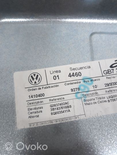 Volkswagen Polo IV 9N3 Alzacristalli manuale della portiera anteriore 6Q3837756
