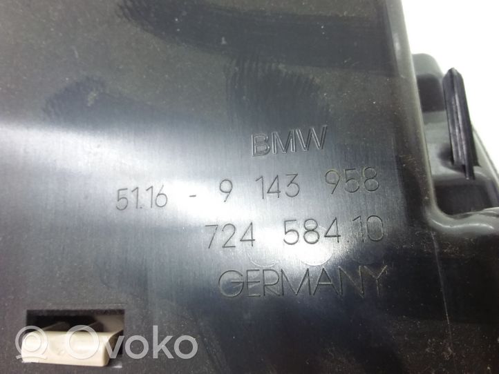 BMW 7 F01 F02 F03 F04 Kojelaudan säilytyslokero 9143958