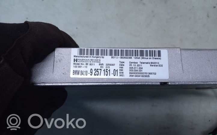 BMW 1 F20 F21 Bluetoothin ohjainlaite/moduuli 9257151