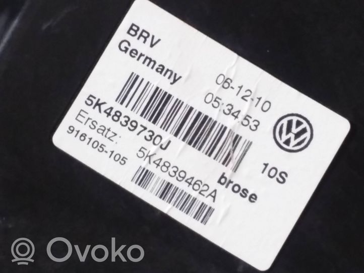 Volkswagen Golf VI Takaikkunan nostomekanismi ilman moottoria 5K4839730J