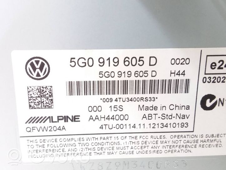 Volkswagen Golf VII Unité principale radio / CD / DVD / GPS 5G0919605D