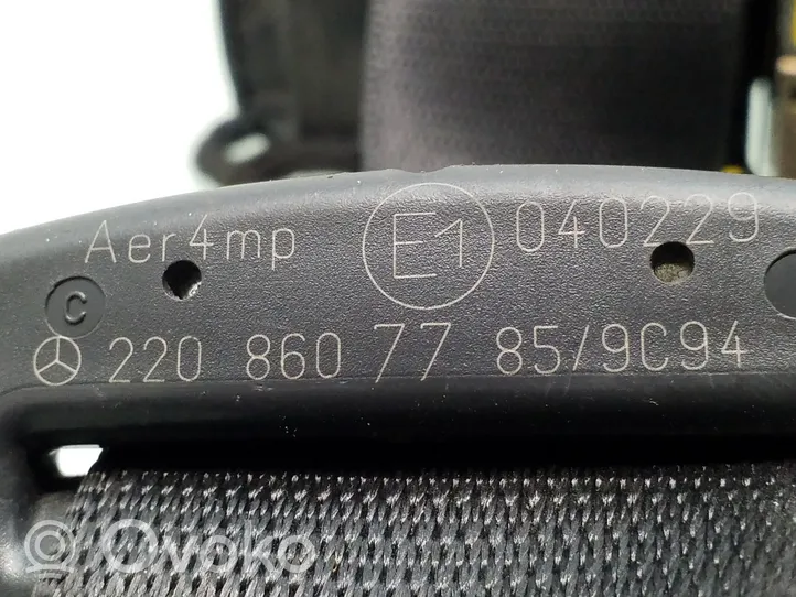Mercedes-Benz S W220 Cintura di sicurezza posteriore 2208607785
