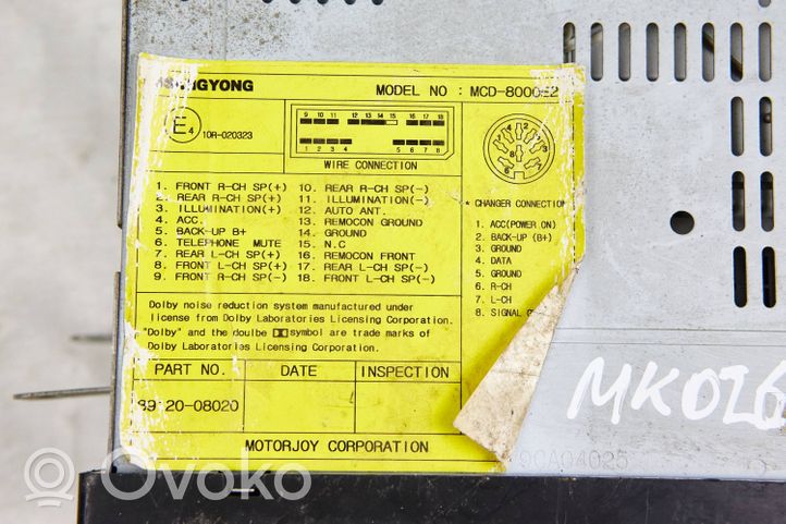 SsangYong Rexton Radio/CD/DVD/GPS-pääyksikkö MCD8000E2