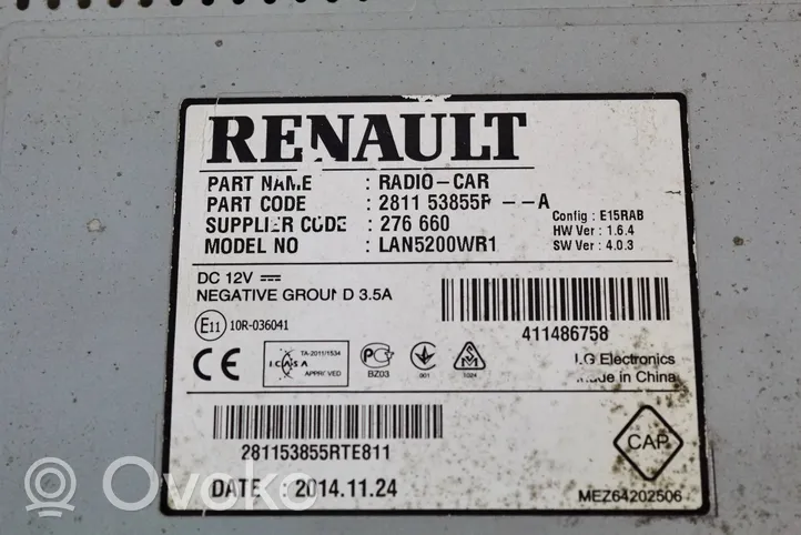 Renault Dacia Duster Unité principale radio / CD / DVD / GPS 281153855r