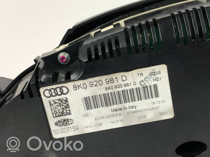 Audi A4 S4 B8 8K Compteur de vitesse tableau de bord 8K0920981D