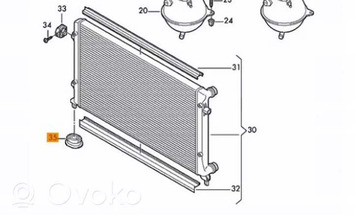 Volkswagen Beetle A5 Staffa del pannello di supporto del radiatore 1K0121367F