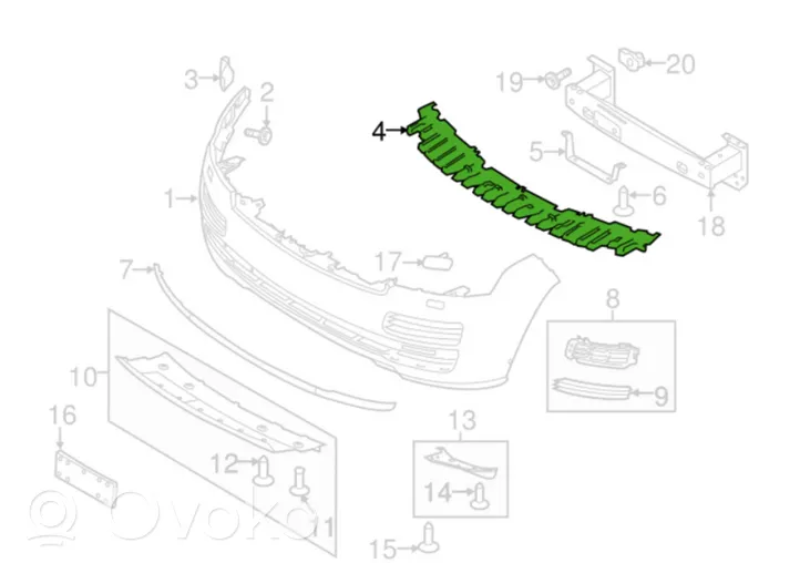 Land Rover Range Rover L405 Priekšpusē bampera sastiprinājums LR038730