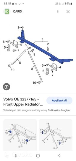 Volvo S60 Support de radiateur sur cadre face avant 32377165