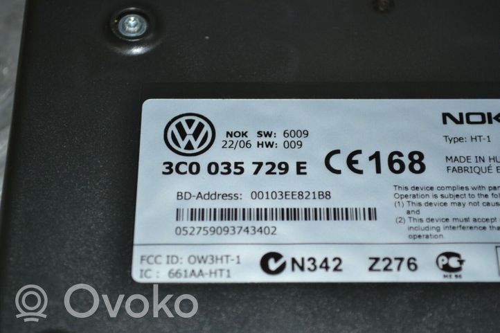 Volkswagen Golf V Puhelimen käyttöyksikkö/-moduuli 3C0035729E