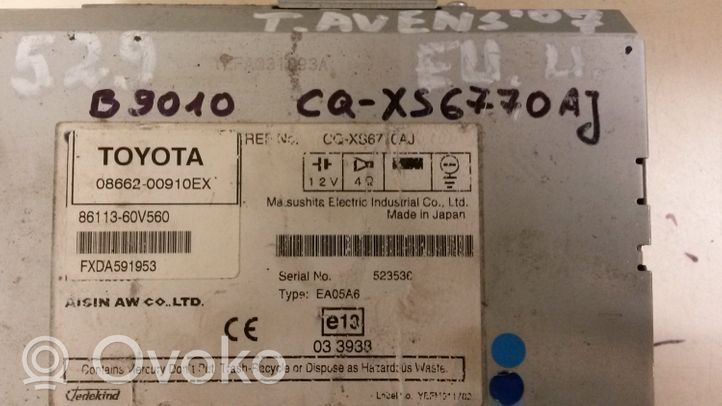 Toyota Avensis T250 Unità principale autoradio/CD/DVD/GPS B9010
