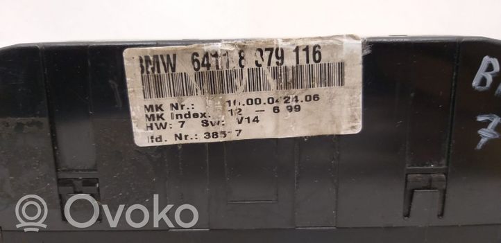 BMW 7 E65 E66 Oro kondicionieriaus/ klimato/ pečiuko valdymo blokas (salone) 64118379116