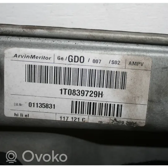 Volkswagen Touran I Priekinio el. Lango pakėlimo mechanizmo komplektas 1T0839729H