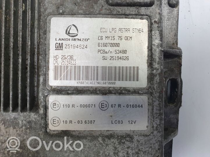 Opel Astra J LP gas control unit module 25194624